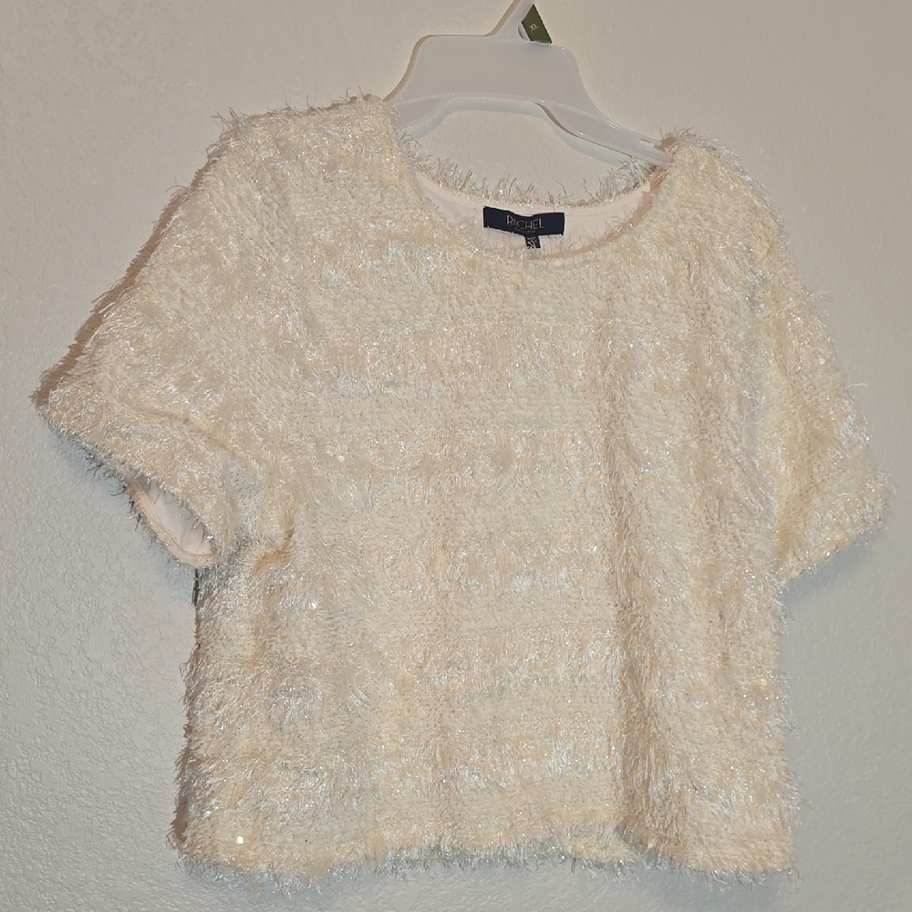 Dollhouse Women's Cream Textured Crop Top